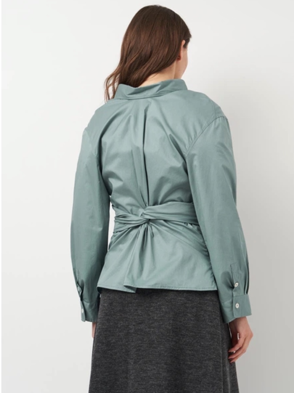 Zara | Button-Front Shirt Blouse in Sage Green - XL